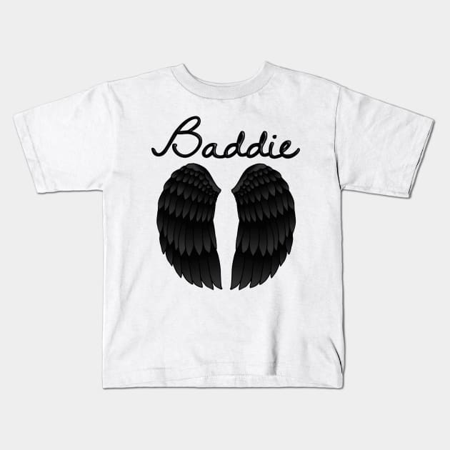 Insta Baddie Dark Wings Kids T-Shirt by julieerindesigns